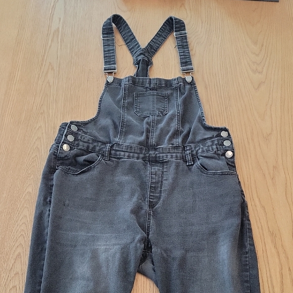 Love Moda Denim - Love Moda Womens Black Distressed Denim Overalls Ripped Knee Size 1X RJHD-915P